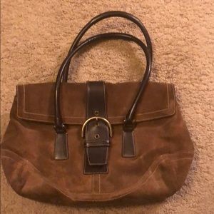 Coach Purse, Brown Suede